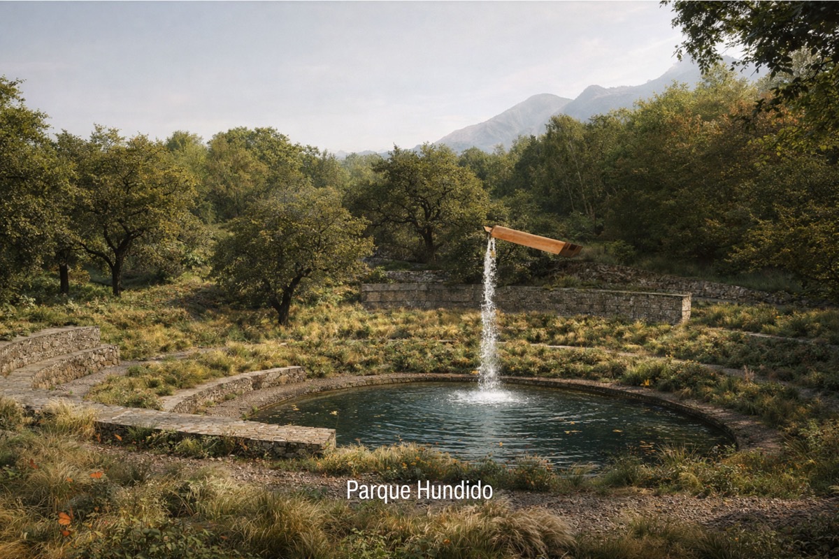 Parque hundido en La Querencia
